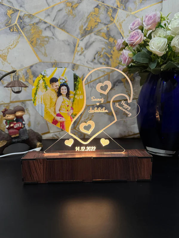 Photo Personalized Couple Photo Acrylic Lamp/ CUSTOMCREST.IN
