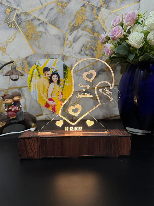 Photo Personalized Couple Photo Acrylic Lamp/ CUSTOMCREST.IN