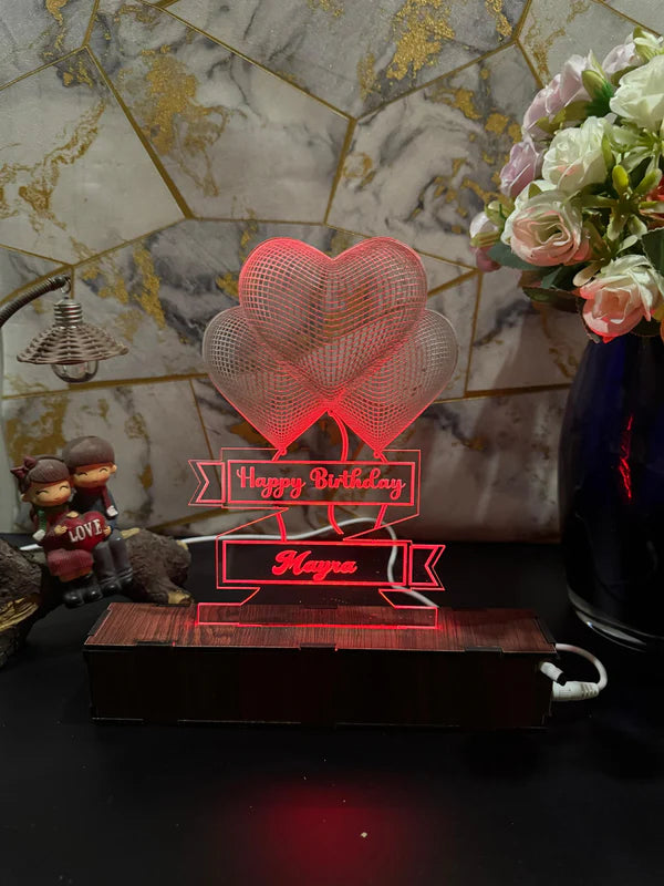 Heart Personalized Acrylic Lamp/ CUSTOMCREST.IN