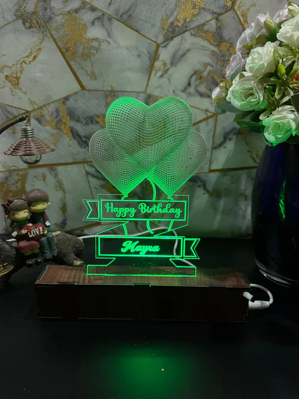 Heart Personalized Acrylic Lamp/ CUSTOMCREST.IN