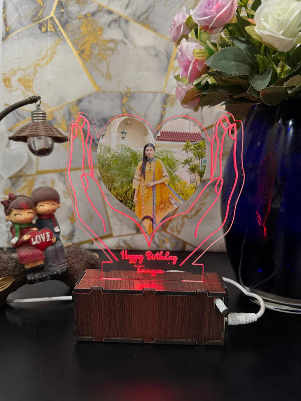 Hand Heart Photo Lamp/ CUSTOMCREST.IN
