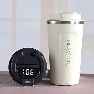Customized Coffee Tumbler with Temperature Display || Keep Hot Or Cold || Stainless Steel || 380 ML