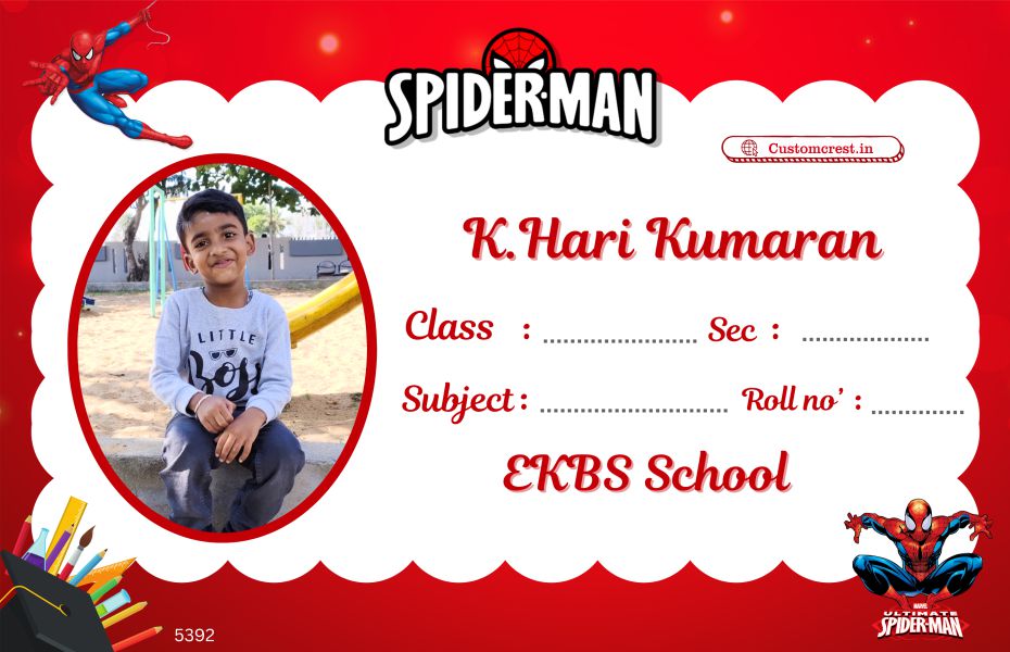 Cute & Colorful Cartoon Name Slips for Kids’ Notebooks | Fun Cartoon Designs!