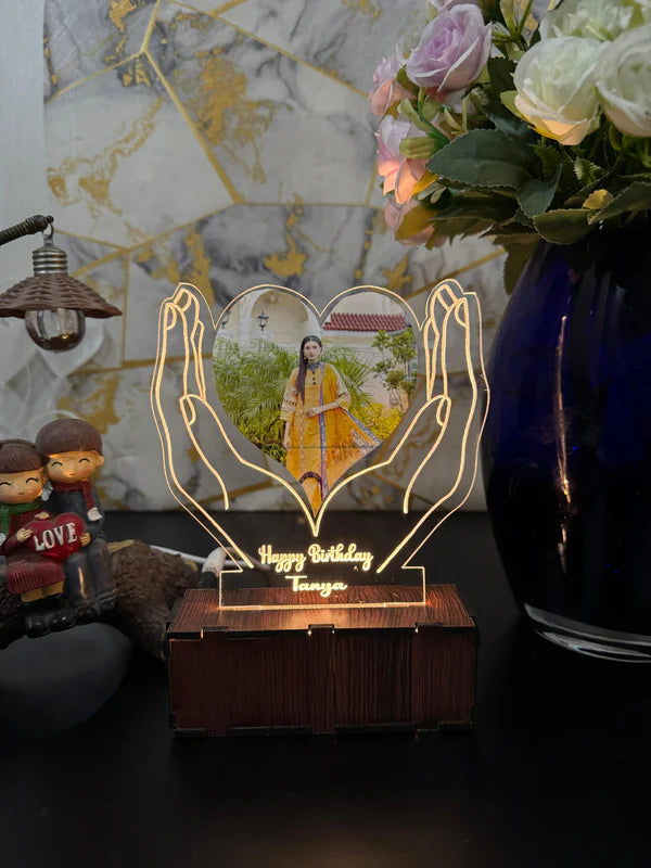 Hand Heart Photo Lamp/ CUSTOMCREST.IN