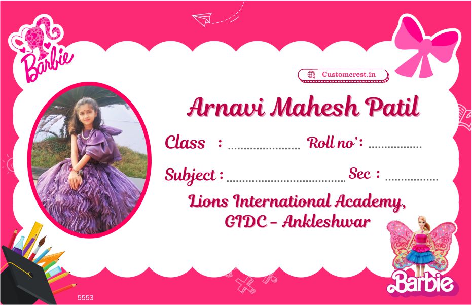 Cute & Colorful Cartoon Name Slips for Kids’ Notebooks | Fun Cartoon Designs!