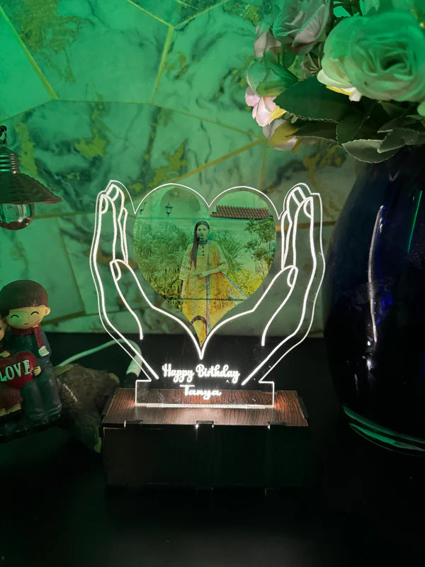 Hand Heart Photo Lamp/ CUSTOMCREST.IN