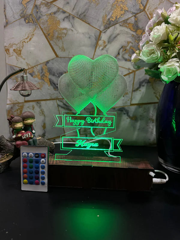 Heart Personalized Acrylic Lamp/ CUSTOMCREST.IN