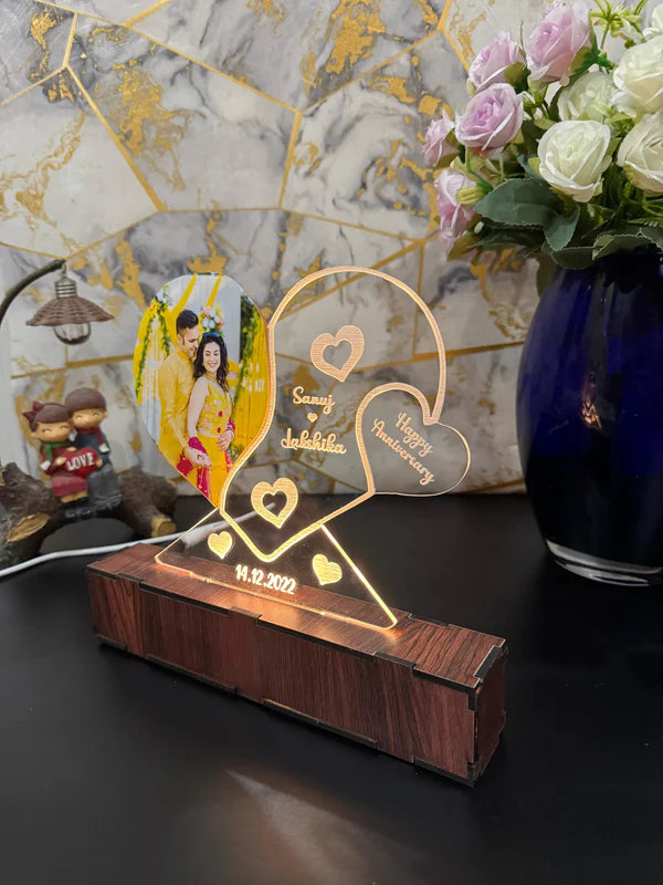 Photo Personalized Couple Photo Acrylic Lamp/ CUSTOMCREST.IN