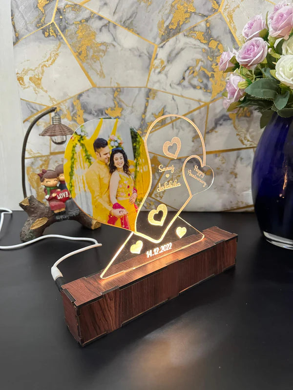 Photo Personalized Couple Photo Acrylic Lamp/ CUSTOMCREST.IN