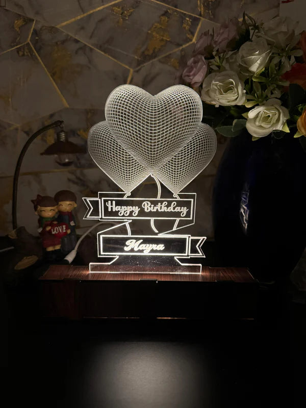 Heart Personalized Acrylic Lamp/ CUSTOMCREST.IN