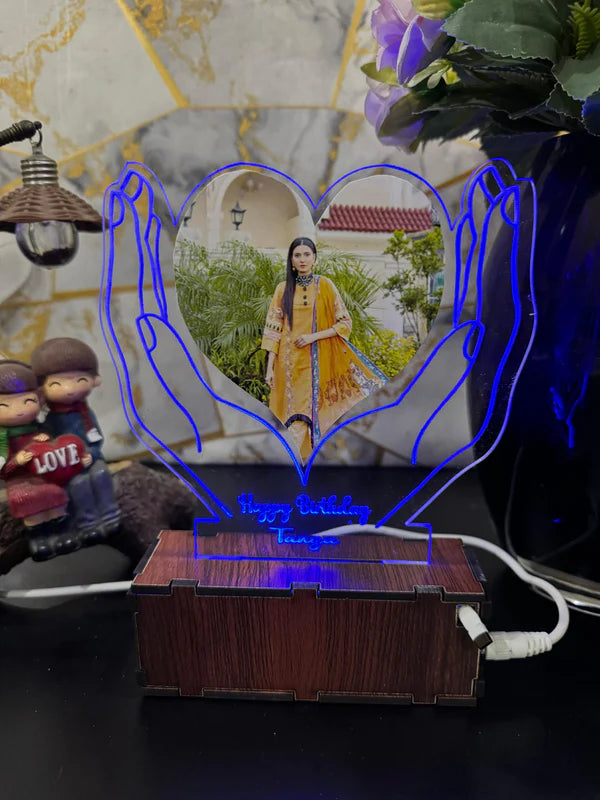 Hand Heart Photo Lamp/ CUSTOMCREST.IN