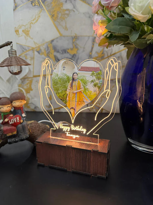 Hand Heart Photo Lamp/ CUSTOMCREST.IN
