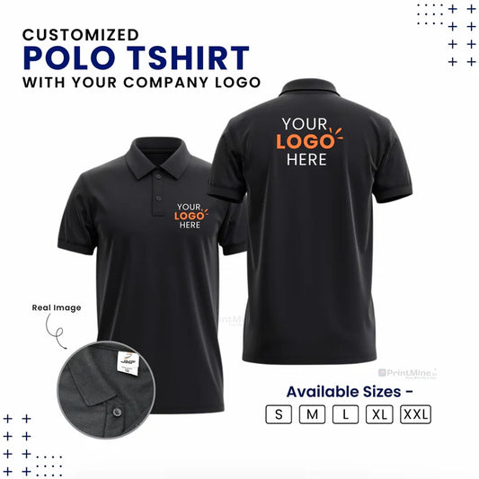 Customized Polo T-Shirt With Your Company Logo | Order Logo Printed Tees | CUSTOMCREST.IN