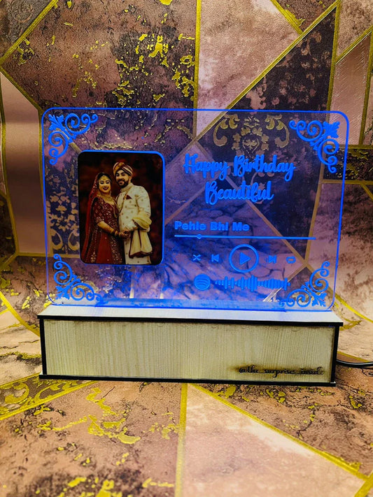 Photo Personalized Couple Photo Acrylic Lamp/ CUSTOMCREST.IN