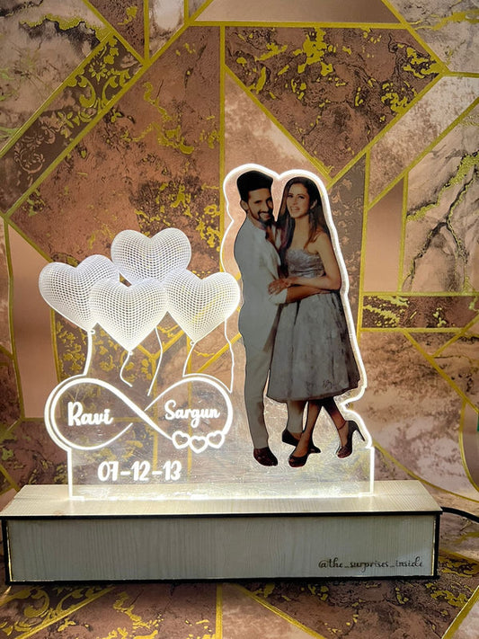 Personalized Couple Photo Acrylic Lamp for Gift/ CUSTOMCREST.IN