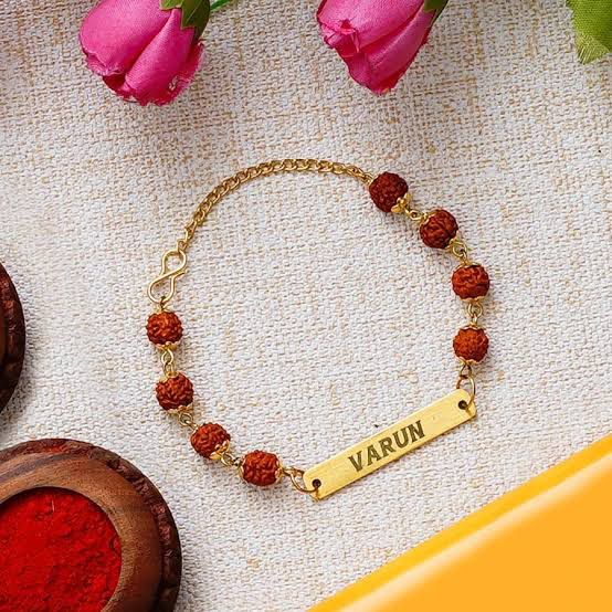 Rudraksh Rakhi with Your Bhai’s Naam – Sacred & Special (Pack of 2)