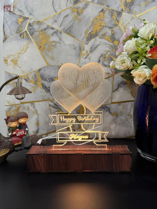 Heart Personalized Acrylic Lamp/ CUSTOMCREST.IN