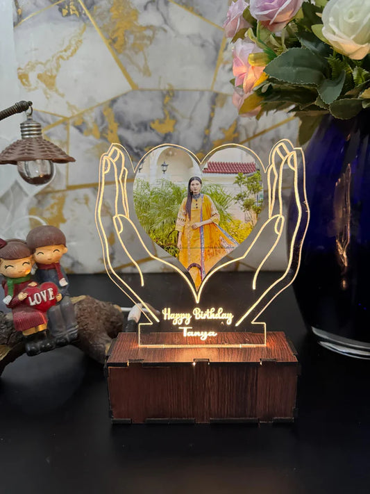Hand Heart Photo Lamp/ CUSTOMCREST.IN