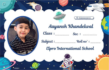 Cute & Colorful Cartoon Name Slips for Kids’ Notebooks | Fun Cartoon Designs!