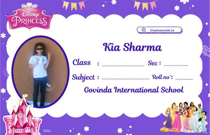 Cute & Colorful Cartoon Name Slips for Kids’ Notebooks | Fun Cartoon Designs!