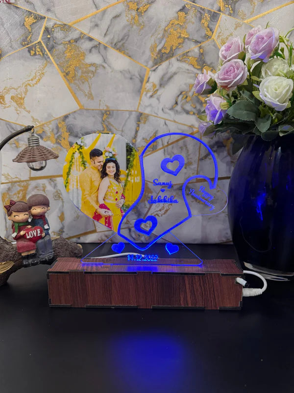 Photo Personalized Couple Photo Acrylic Lamp/ CUSTOMCREST.IN