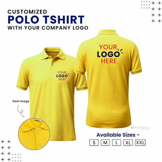 Customized Polo T-Shirt With Your Company Logo | Order Logo Printed Tees | CUSTOMCREST.IN