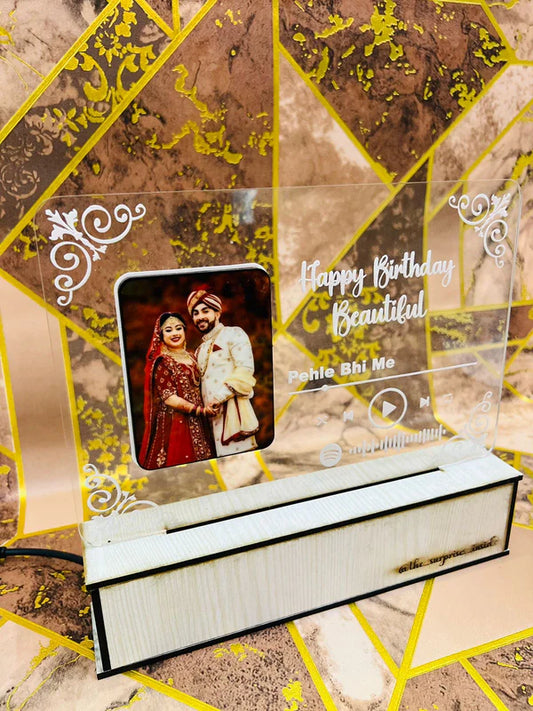 Photo Personalized Couple Photo Acrylic Lamp/ CUSTOMCREST.IN