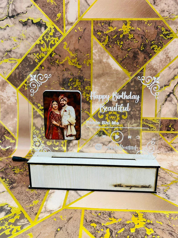 Photo Personalized Couple Photo Acrylic Lamp/ CUSTOMCREST.IN