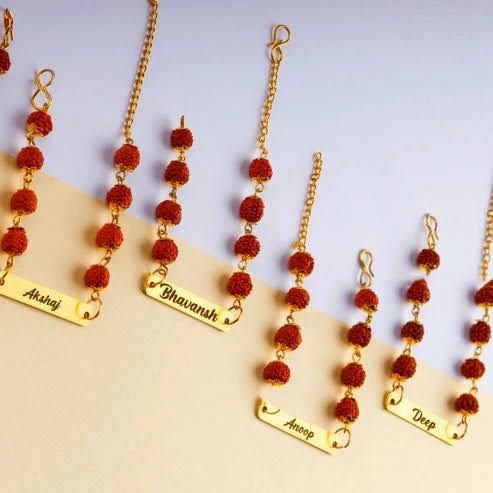 Rudraksh Rakhi with Your Bhai’s Naam – Sacred & Special (Pack of 2)
