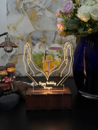 Hand Heart Photo Lamp/ CUSTOMCREST.IN