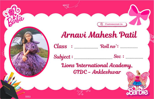 Cute & Colorful Cartoon Name Slips for Kids’ Notebooks | Fun Cartoon Designs!