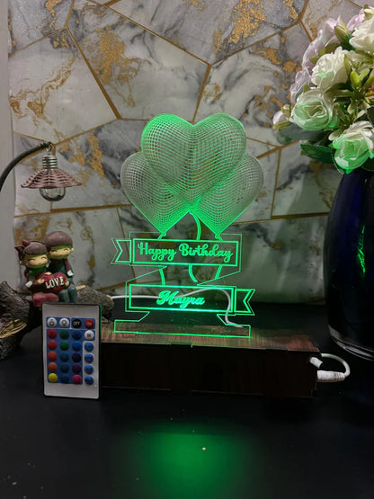 Heart Personalized Acrylic Lamp/ CUSTOMCREST.IN